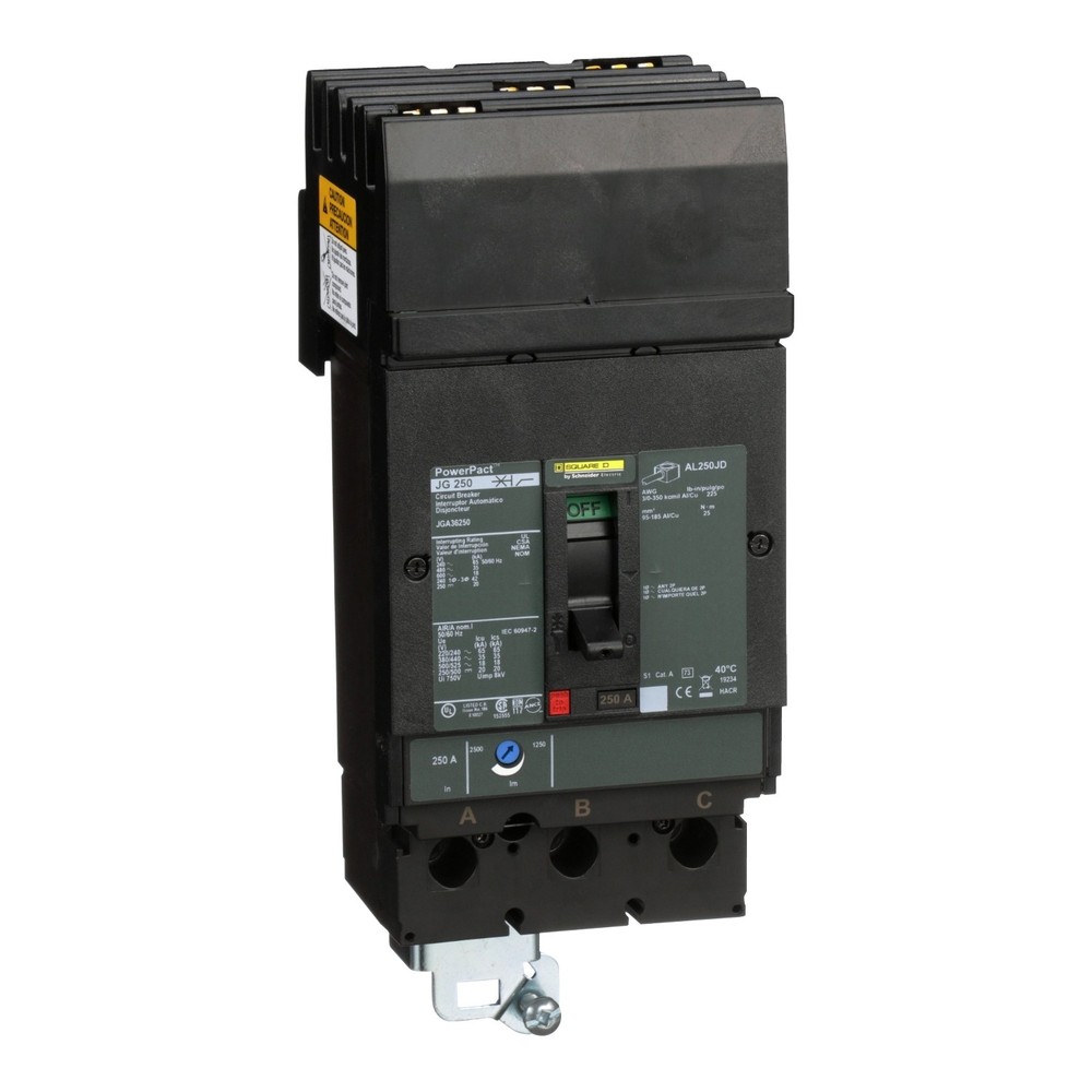 Square D JGA36250 - MOLDED CASE CIRCUIT BREAKER 600V 250A - Made in MEXICO
