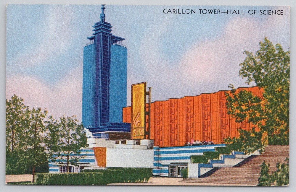 1933 Chicago World's Fair Carillon Tower Hall of Science Postcard
