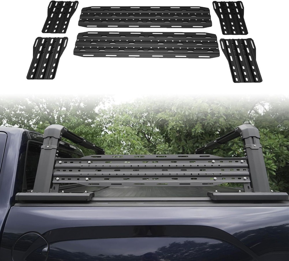 Universal Pickup Truck Ladder Rack with Multifunctional Expansion Board for 5ft+ Beds