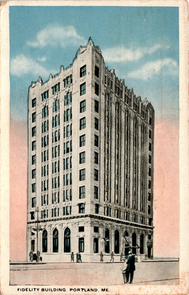 FIDELITY BUILDING, PORTLAND, ME, POST CARD, RED CROSS, ROLL Postcard