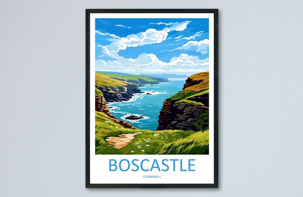 Boscastle Travel Print Wall Art Boscastle Wall Hanging Home Dcor Boscastle Gift