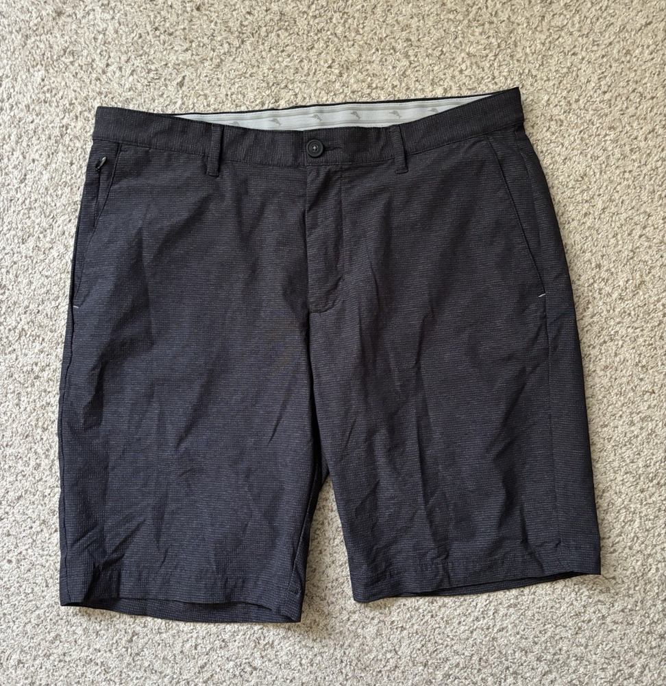 Tommy Bahama Shorts Mens Size 34 Black Chip Shot IslandZone 10-Inch Shorts Golf
