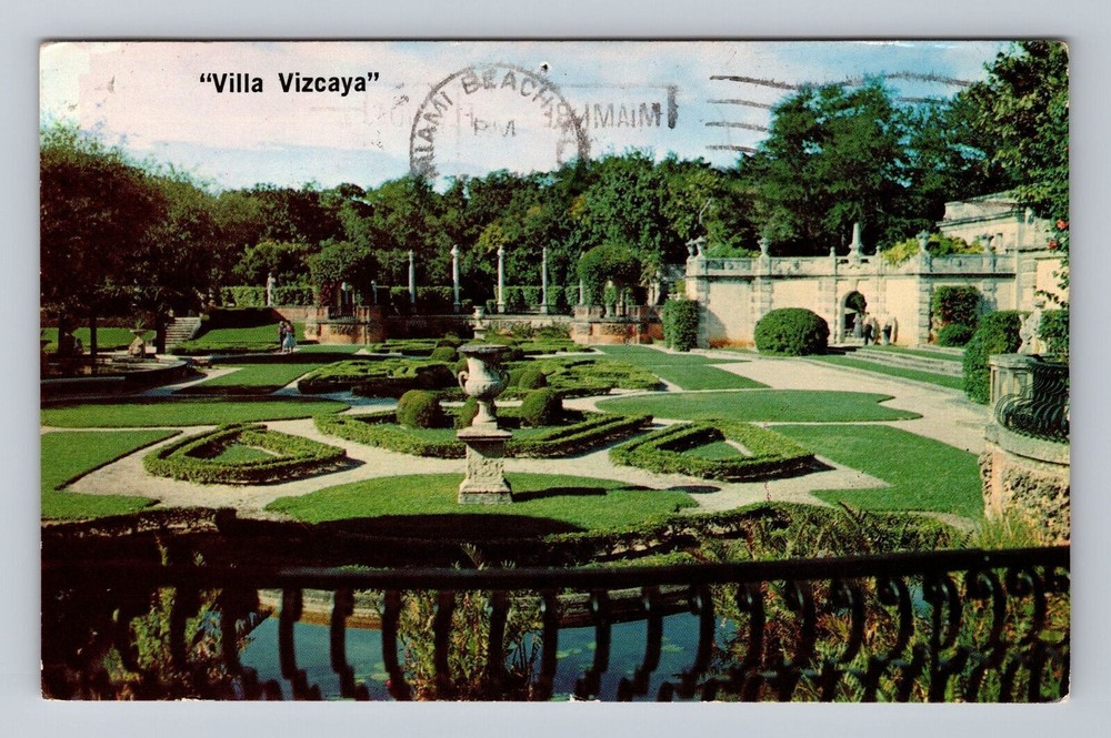 Florida FL Miami The Garden At Vizcaya Dade County Art Museum Vintage Postcard