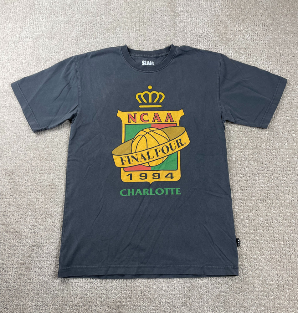 Slam Shirt Mens Small Gray Cotton NCAA Final Four Basketball Charlotte 1994 90s