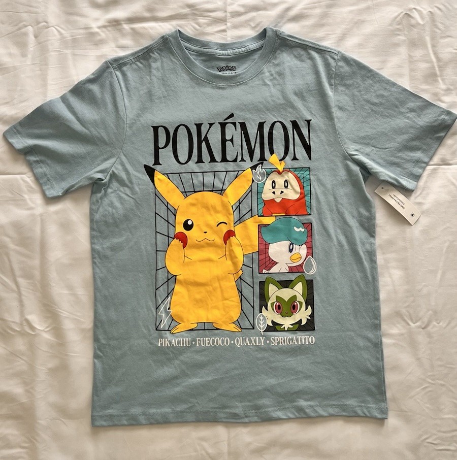 Pokemon Pikachu Kids XL Blue Shirt Youth Boys Graphic Tee Nintendo NWT