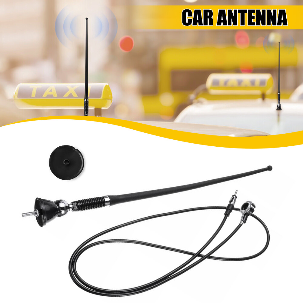 16inch Universal Truck SUV Antenna Mast With Extension Cable Power Radio AM FM