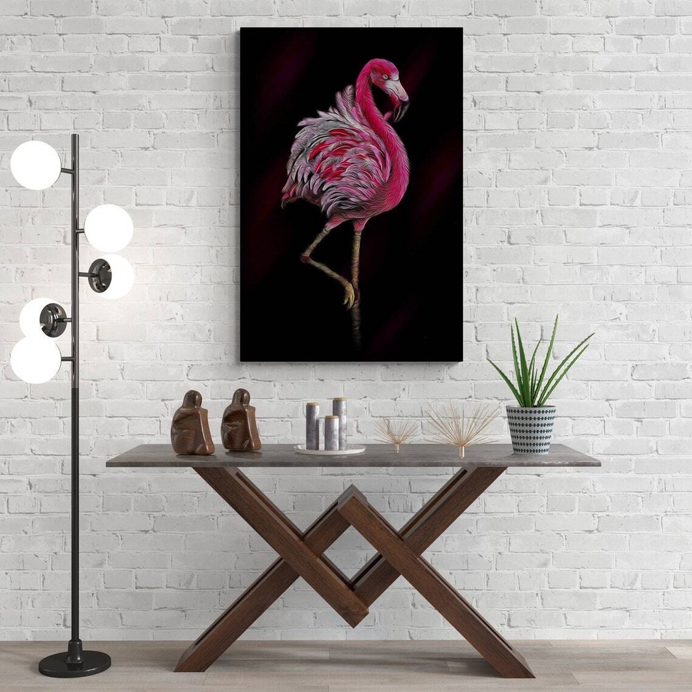 Pink Flamingo Wall Art Canvas Unframed Print Art