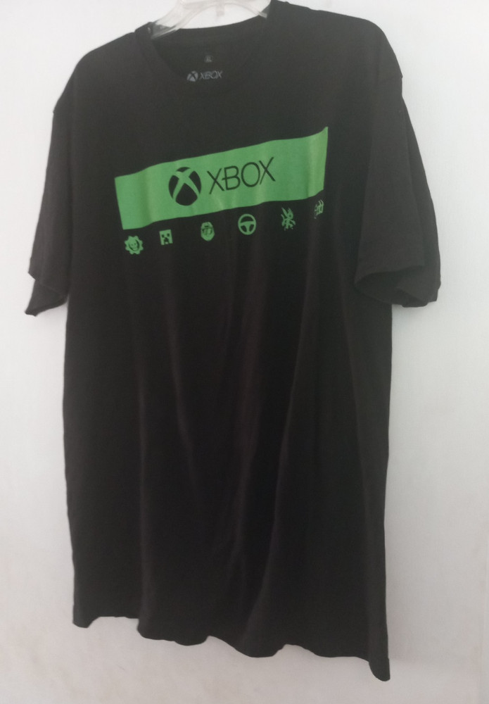 microsoft X BOX green logo T SHIRT black  XL excellent condition Free Shipping