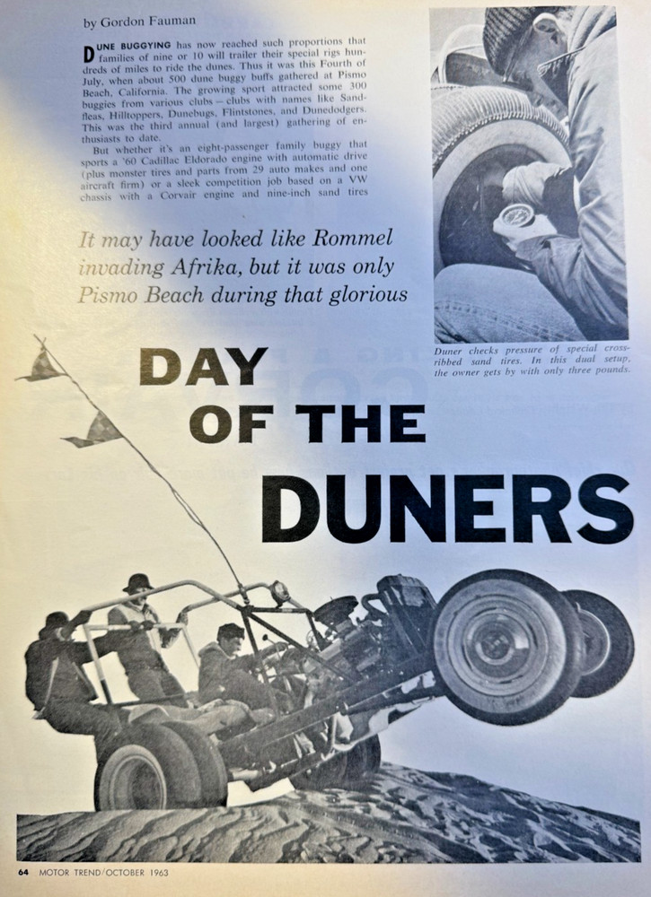 1963 Dune Buggies on Pismo Beach California  illustrated