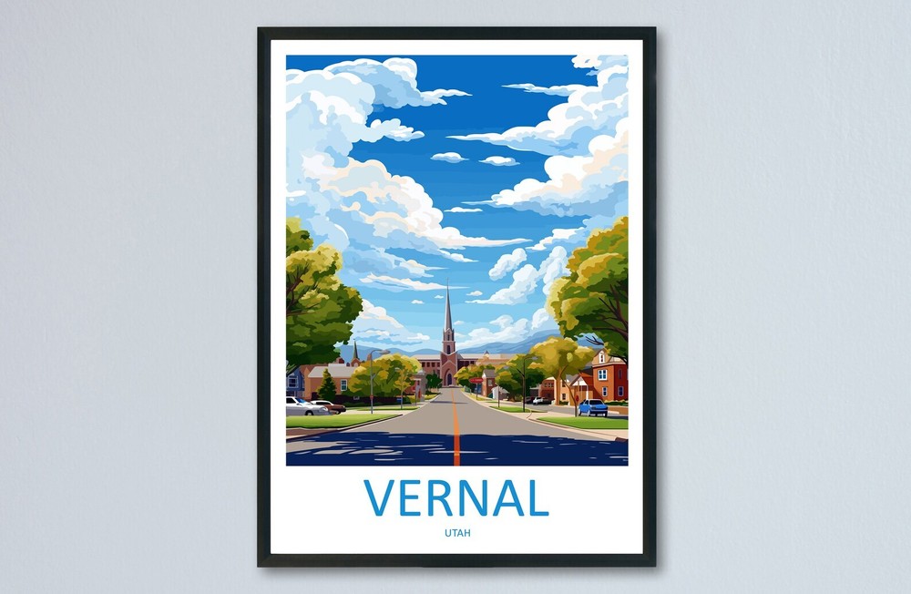 Vernal Travel Print Wall Art Vernal Wall Hanging Home Dcor Vernal Gift Art