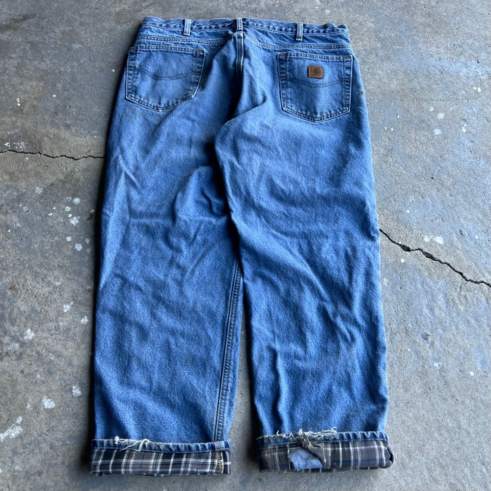 Vintage Carhartt flannel-lined denim carpenter jeans workwear blue
