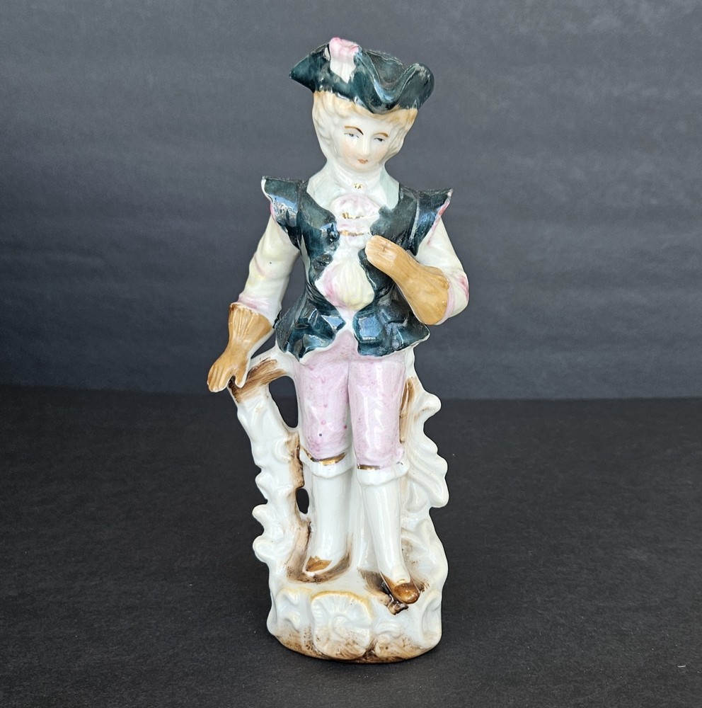 Vintage Colonial Man Porcelain Figurine Hand Painted Japan