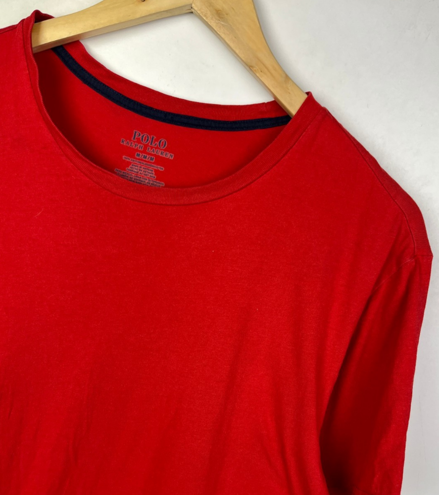 POLO RALPH LAUREN T-SHIRT Size Medium Men`s Crew Neck Red - Great Condition