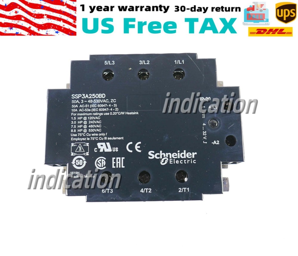 SND  SSP3A250BD 3 PHASE SSR SOLID STATE RELAY 50A US Free TAX