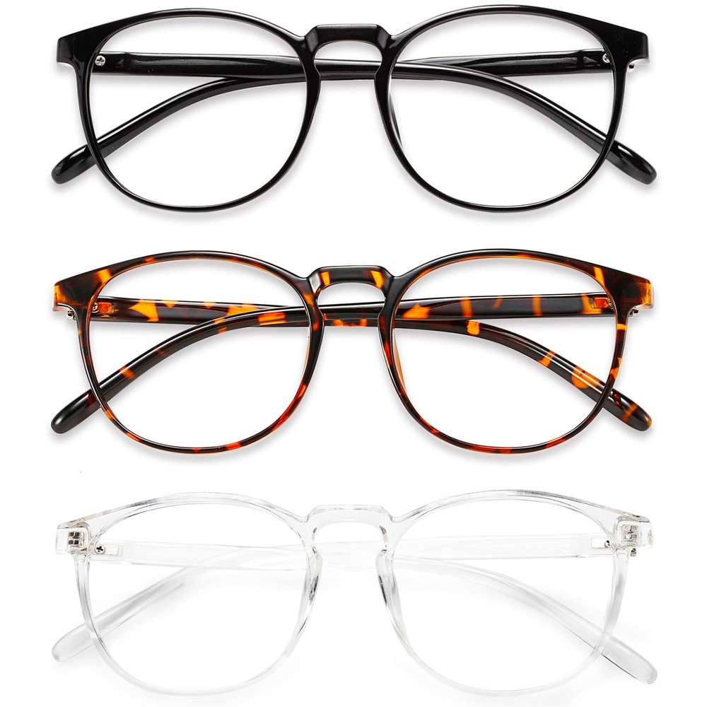 Przene 3 Pack Blue Light Blocking Glasses Women/Men,Round Computer Glasses An...
