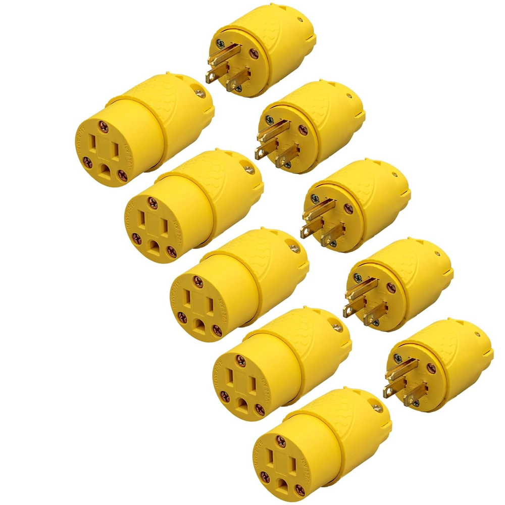 Electrical Replacement Plug & Connector Set, Extension Cord Ends Male and Female