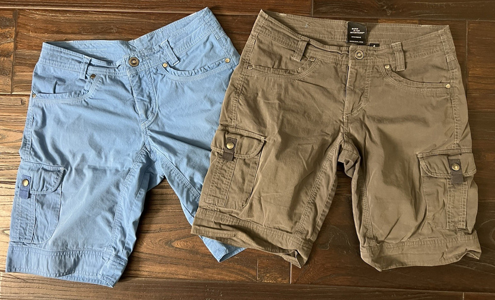 Lot of 2 Kuhl Women’s Shorts! Cargo 9” Inseam Stretch Hiking Sz 4 Brown #108846