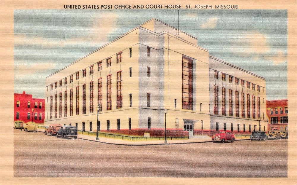 St Joseph MO Missouri Post Office Buchanan County Courthouse Vtg Postcard C35