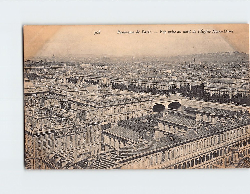 Postcard Panoramic View Paris France