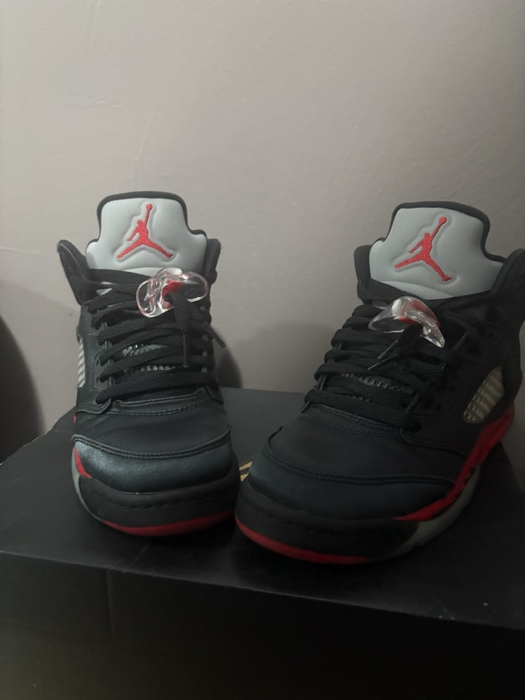 2018 Nike Air Jordan 5 Retro Satin Bred Black Red
