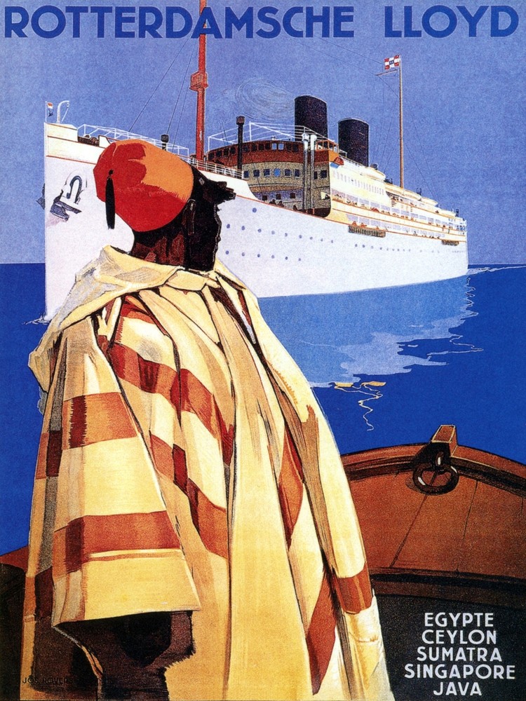 Decor Rotterdamsche lloyd Travel Poster. Graphic Art Design. Home Wall Art. 2075