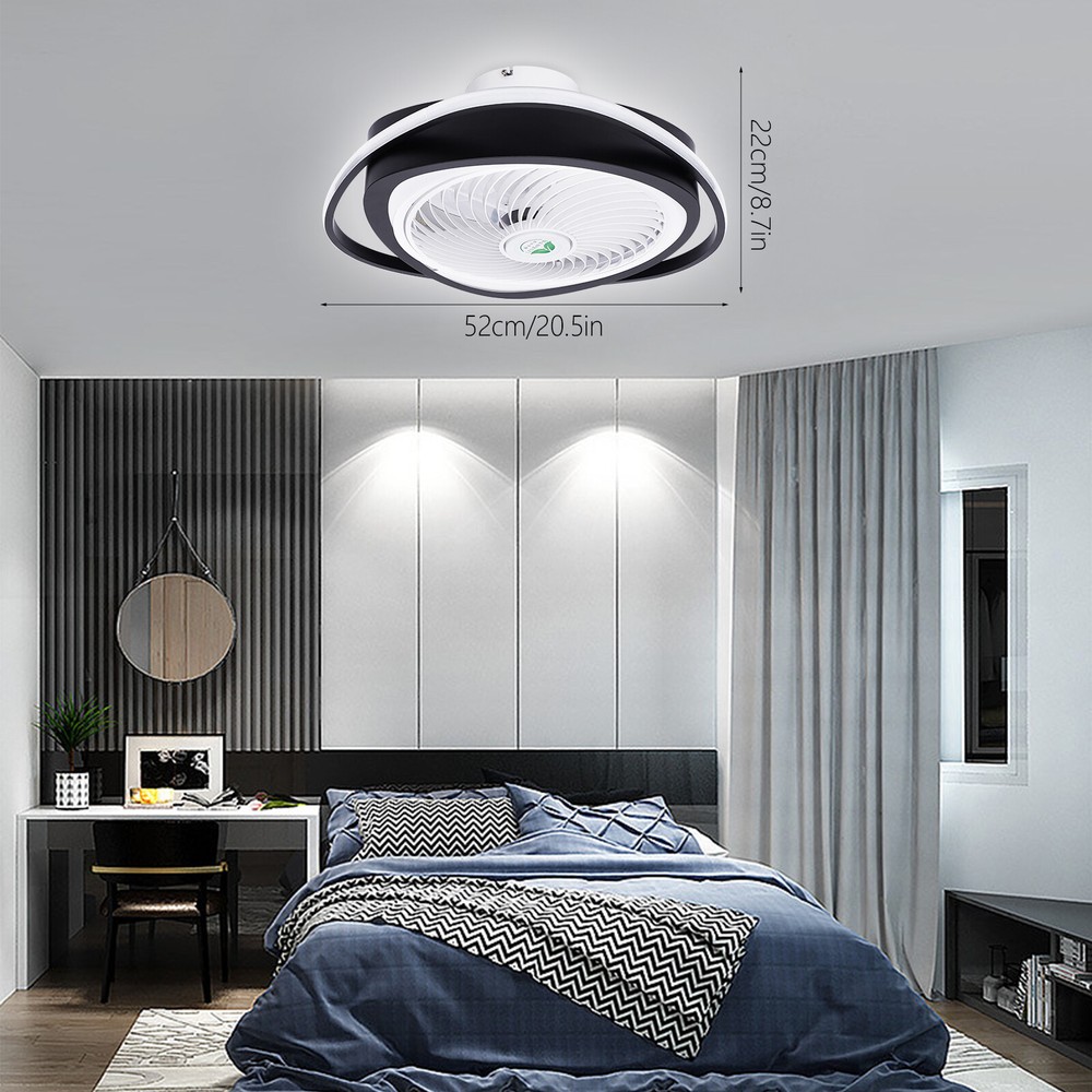 20 Inch LED Dimmable Acrylic Ceiling Fan Chandelier with Remote