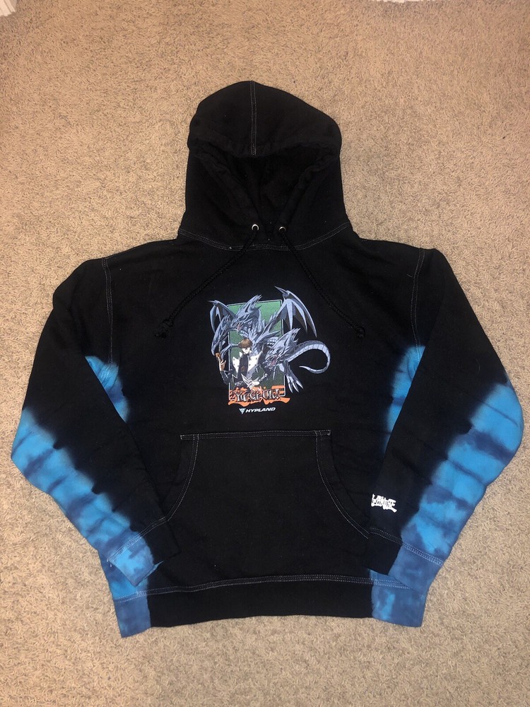 HYPLAND YUGIOH BLUE EYES ULTIMATE HOODIE (BLACK DYE) Size Small