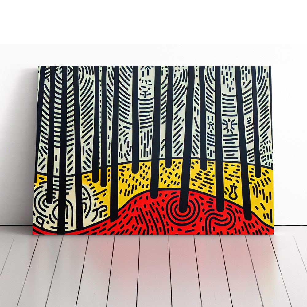 Spring Forest Pop Art Abstract Canvas Wall Art Print Framed Picture Home Decor-image