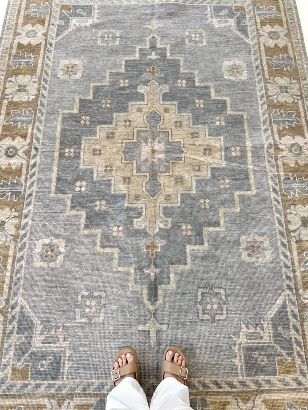 Oushak Area Turkish Hand Knotted Grey Wool Handmade Carpet For Home Decor 9x12.