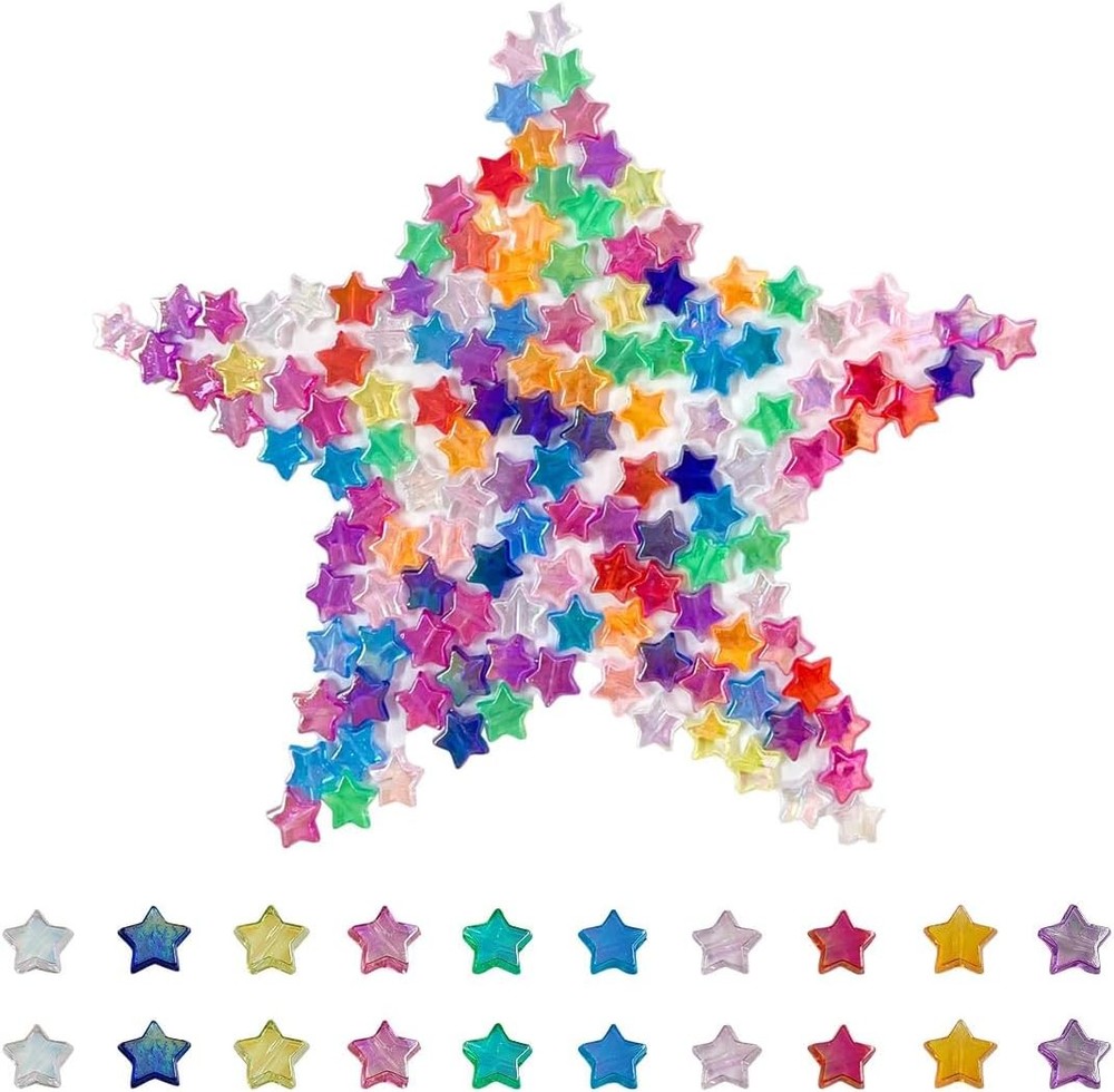 300 PCS Star Beads, AB Acrylic Bead Star Beads, for Jewelry Making DIY Bracelet