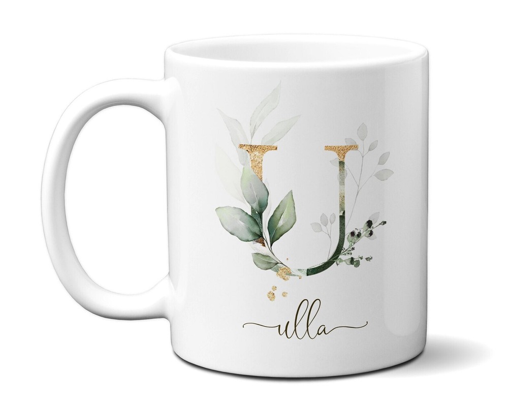 Custom Monogram Floral Initial Name Cup Just Because Thoughtful Gift