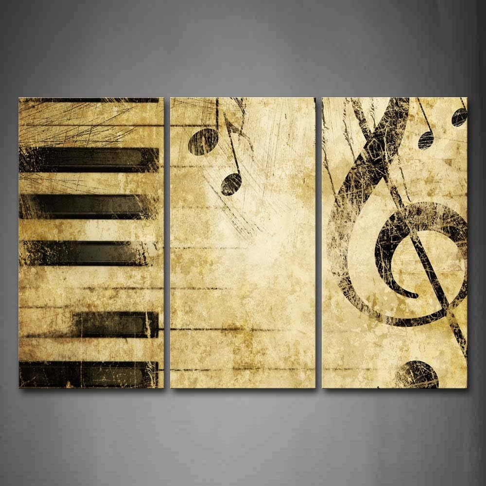 Music Wall Art Music Studio Canvas Wall Decor Music Room Wall Art Note and Piano