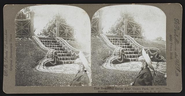 Photo:St Paul Minnesota Como Park Beautiful Gates Ajar 1904 Stereo View