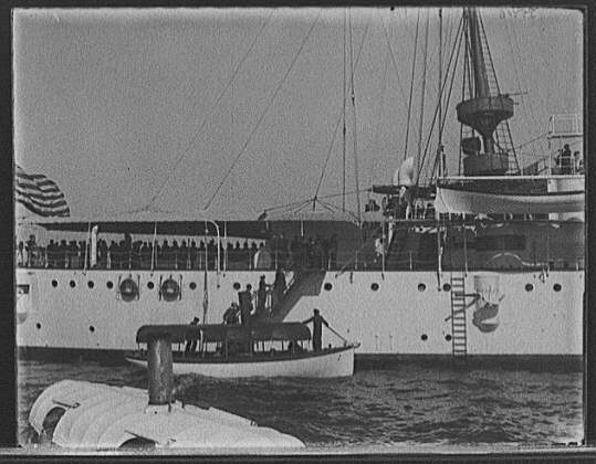 Photo:U.S.S. Olympia Admiral Dewey 1899 naval visit warship portrait