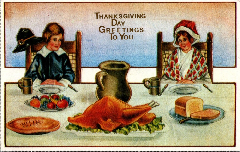 Thanksgiving Day Greetings Vintage Style Postcard - Lillian Vernon