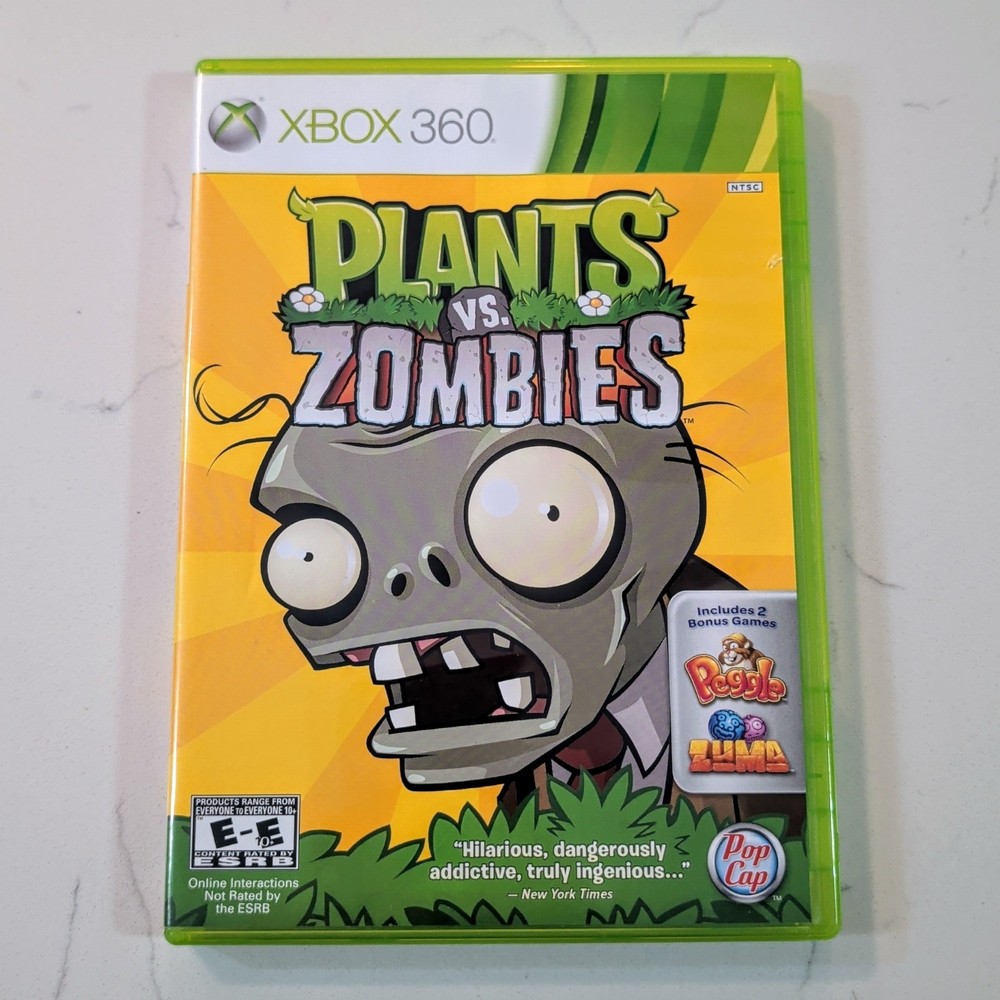 Plants vs. Zombies (Microsoft Xbox 360, 2010) w/ Manual - Tested & Working