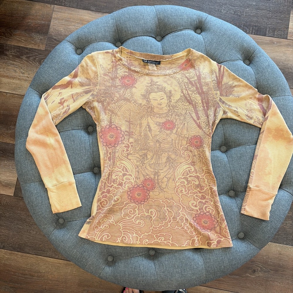 Vintage 90s y2k Self Esteem Long Sleeve Asian inspired Shirt Women's Large