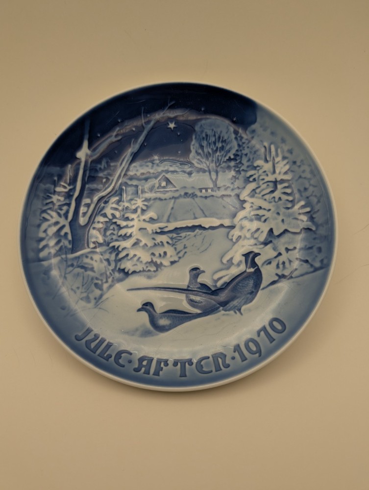 Bing & Grondahl Christmas Plate Jule After 1970 Pheasants Porcelain Denmark B&G