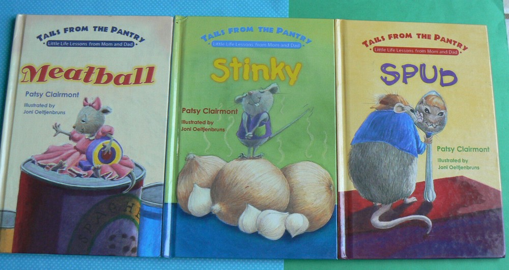 3 Tails from the Pantry books:Meatball,Stinky,Spud,Patsy Clairmont, HC LN CUTE!