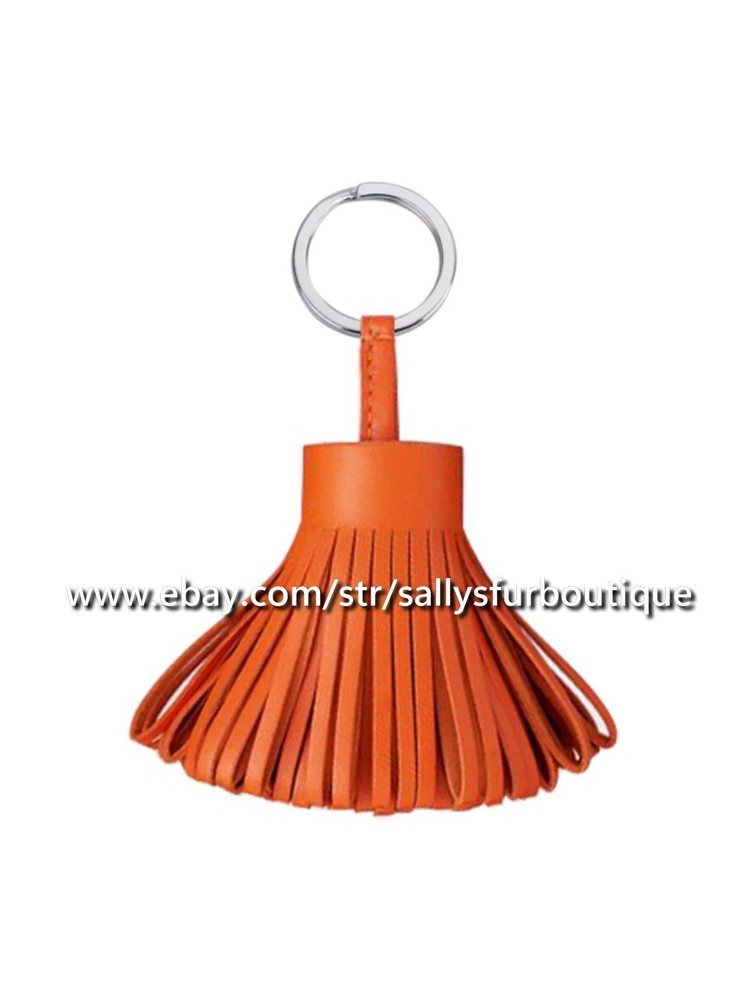 Sallys Boutique Handmade Real Leather Tassel Bag Key Chain Ring Charm Pendant
