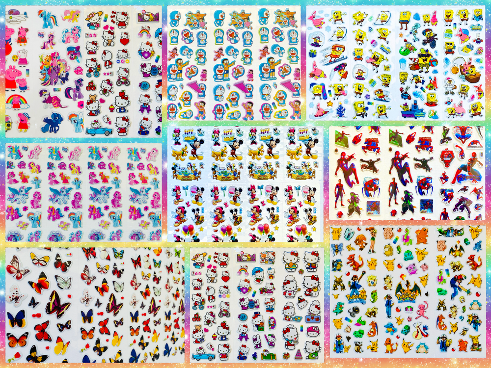 565+ Sticker Kit Play All Day Bundle with Movie Video Game Cartoon Themes  
