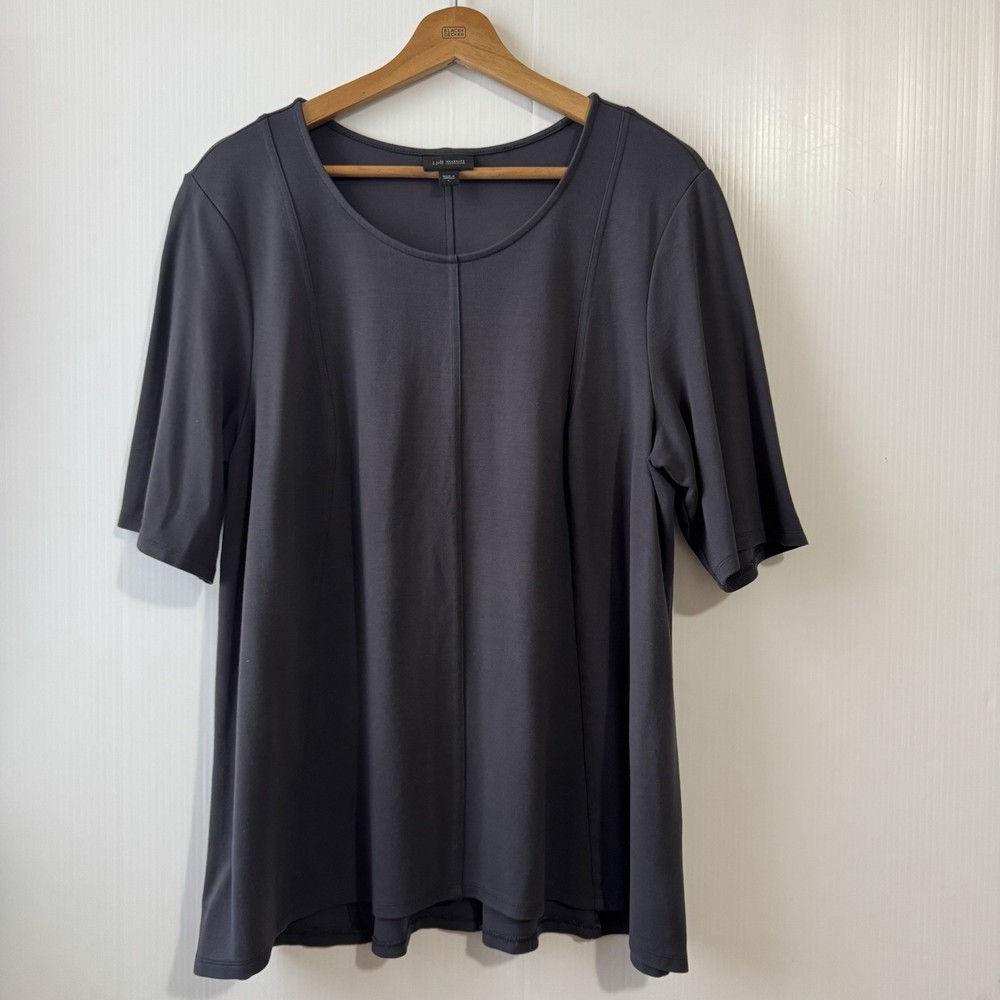 J. Jill Wearever Collection Shirt Womens Size L Gray Knit  Tunic Top