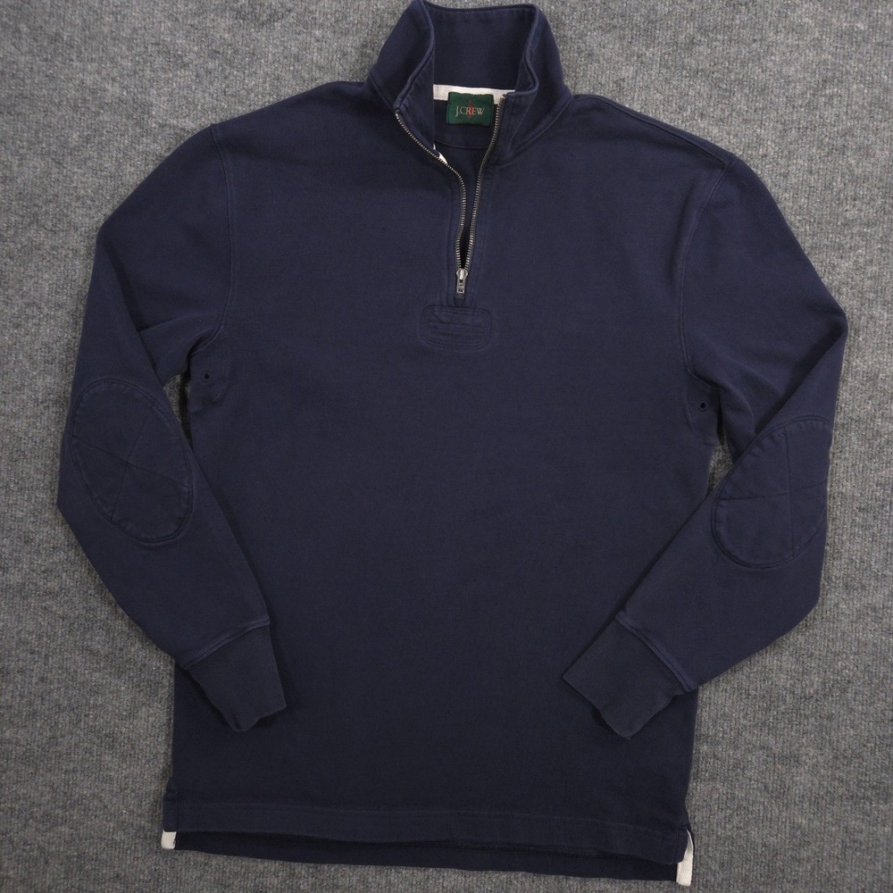 J Crew Half Zip Rugby Shirt Mens XS Navy Oarsman 11oz Cotton Jersey Tennis Tail