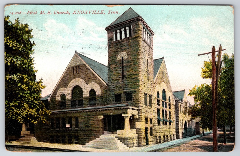 Tennessee Knoxville First Methodist Episcopal Church 1907 Cancel Postcard