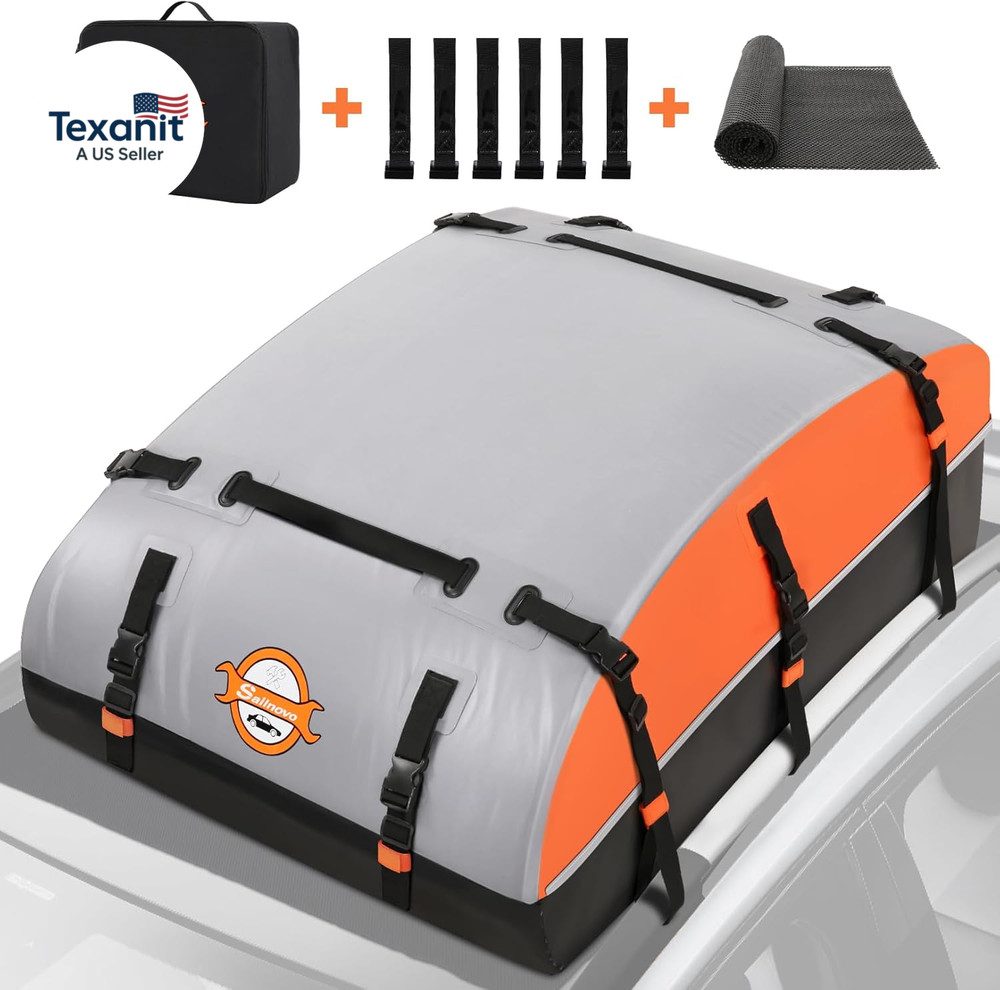 Rooftop Cargo Carrier Bag 21 Cubic, 1000D PVC Waterproof Vehicle Soft-Shell Carr