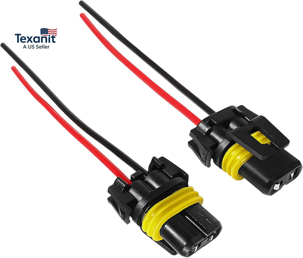 2 PCS Wiring Harness Headlight Plug, 9005 9006 9012 HB3 HB4 Female Adapters Wiri
