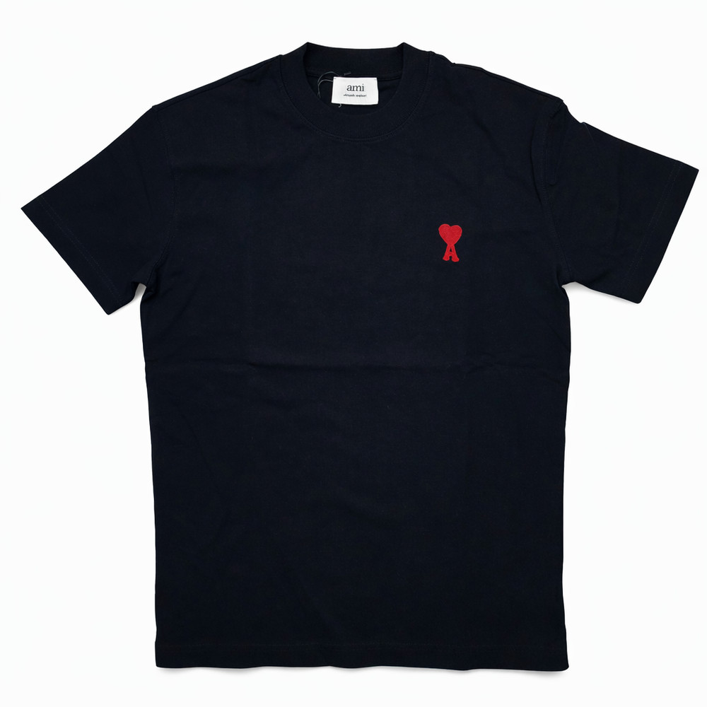 Ami Paris  T-shirt Mens Size XL Cotton Short Sleeve Color Black