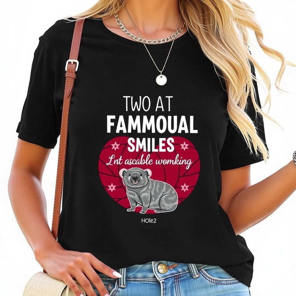 Cute Cartoon Wombat Graphic Tee 