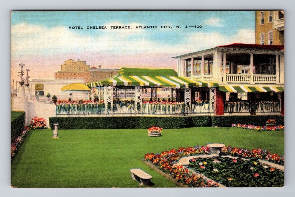 Atlantic City NJ-New Jersey, Hotel Chelsea Terrace, Advertising Vintage Postcard