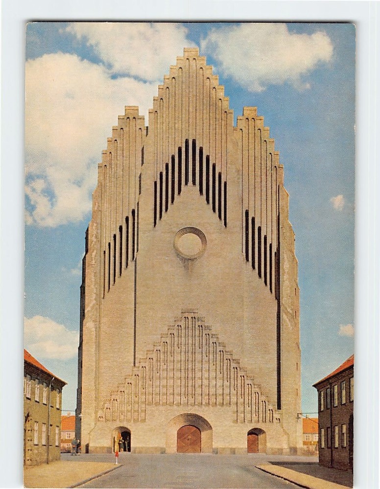 Postcard Grundtvig's Church Copenhagen Denmark